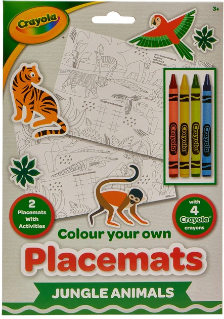 Підложки-розмальовки "Джунглі" 2 шт  з олівцями Crayola, 15755-A