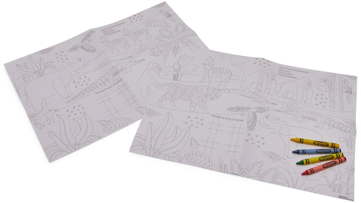 Підложки-розмальовки "Джунглі" 2 шт  з олівцями Crayola, 15755-A 1