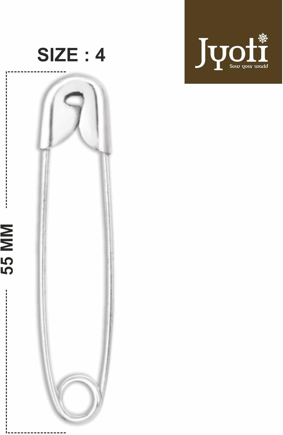 Шпильки металеві срібні, розмір 3 см, нікель. покриття, 20 шт., 33125, JYOTI 1