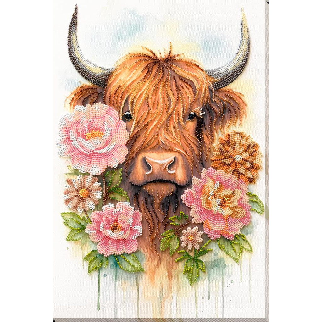 Набор для вышивки бисером на натуральном холсте "Горная красавица", AB-965