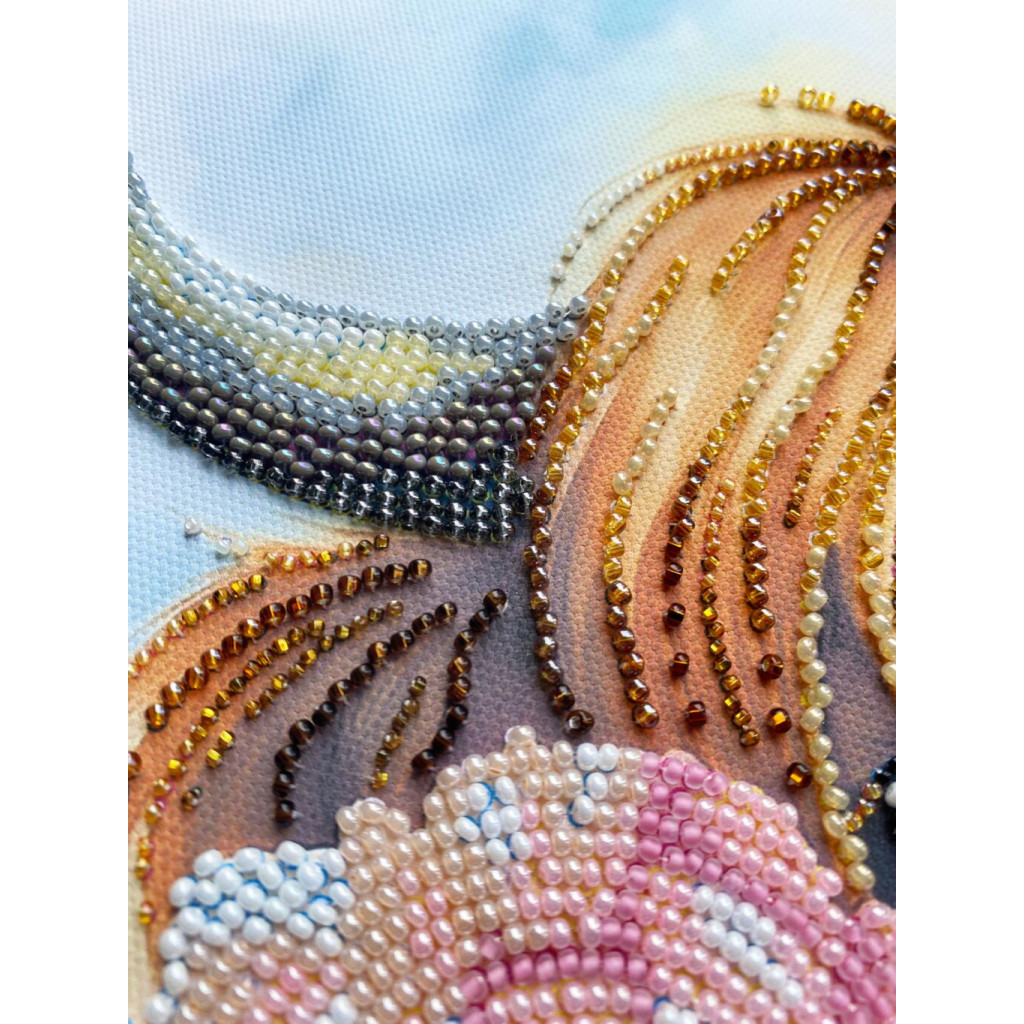 Набор для вышивки бисером на натуральном холсте "Горная красавица", AB-965 2