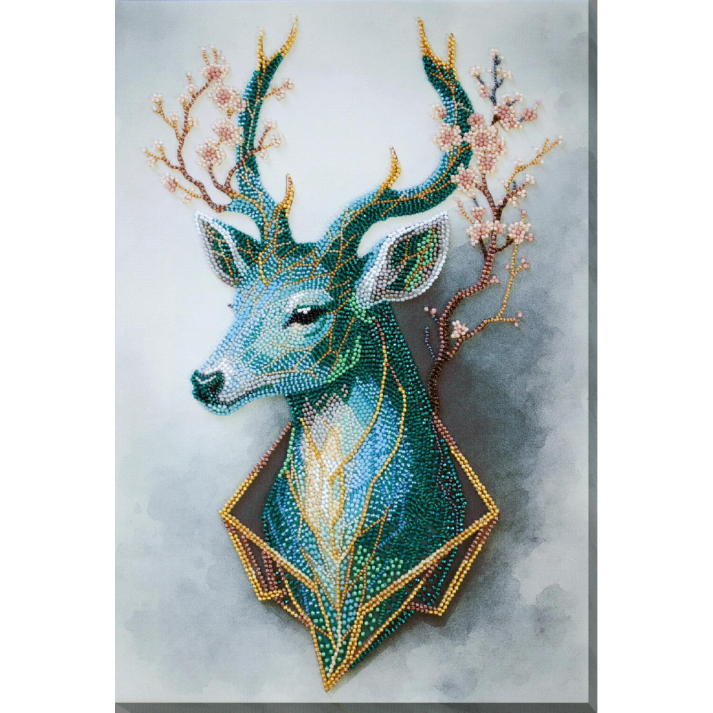 Набор для вышивки бисером на натуральном художественном холсте "Дух леса", AB-956