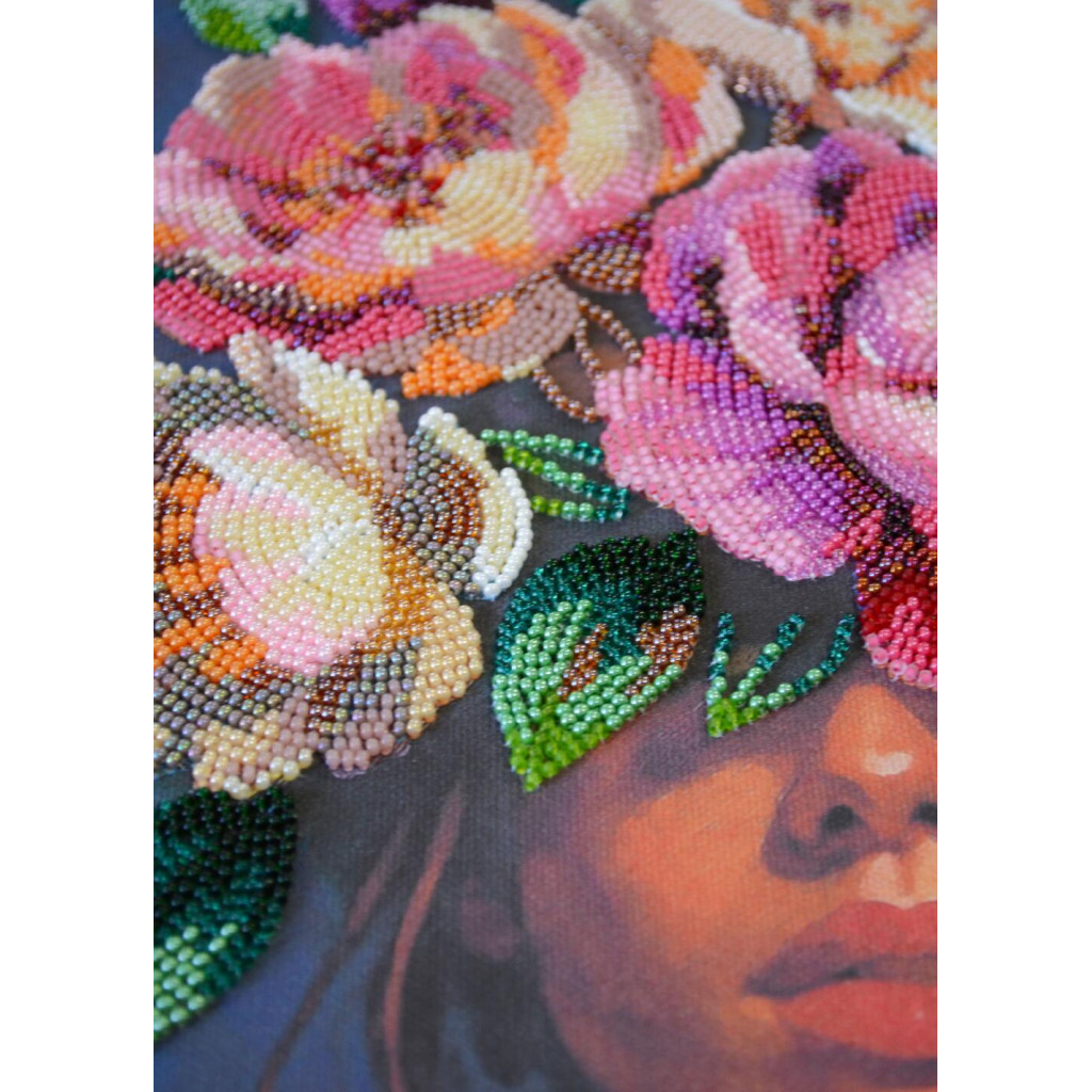 Набор для вышивки бисером на натуральном художественном холсте "Квітни думками", AB-958 3
