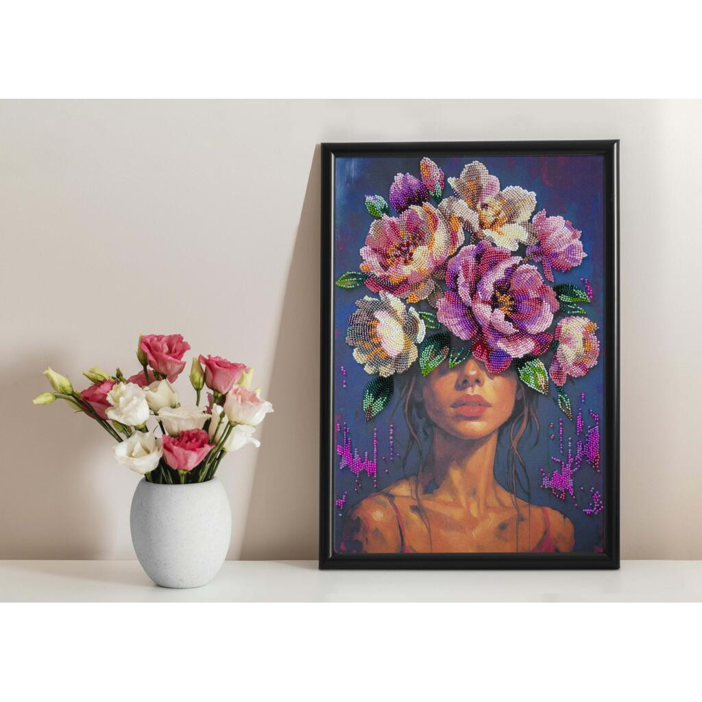 Набор для вышивки бисером на натуральном художественном холсте "Квітни думками", AB-958 4