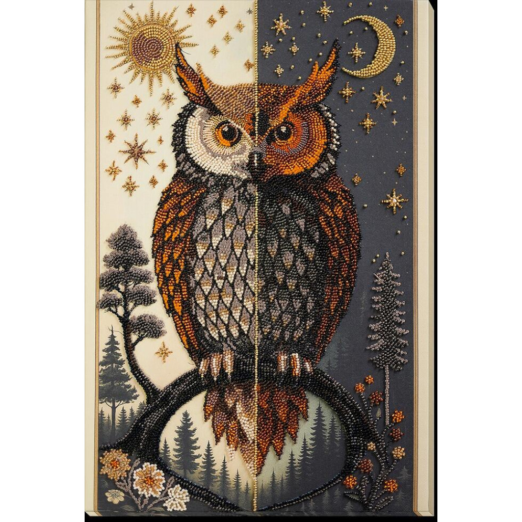Набор для вышивки бисером на натуральном холсте "Оракул дня и ночи", AB-960