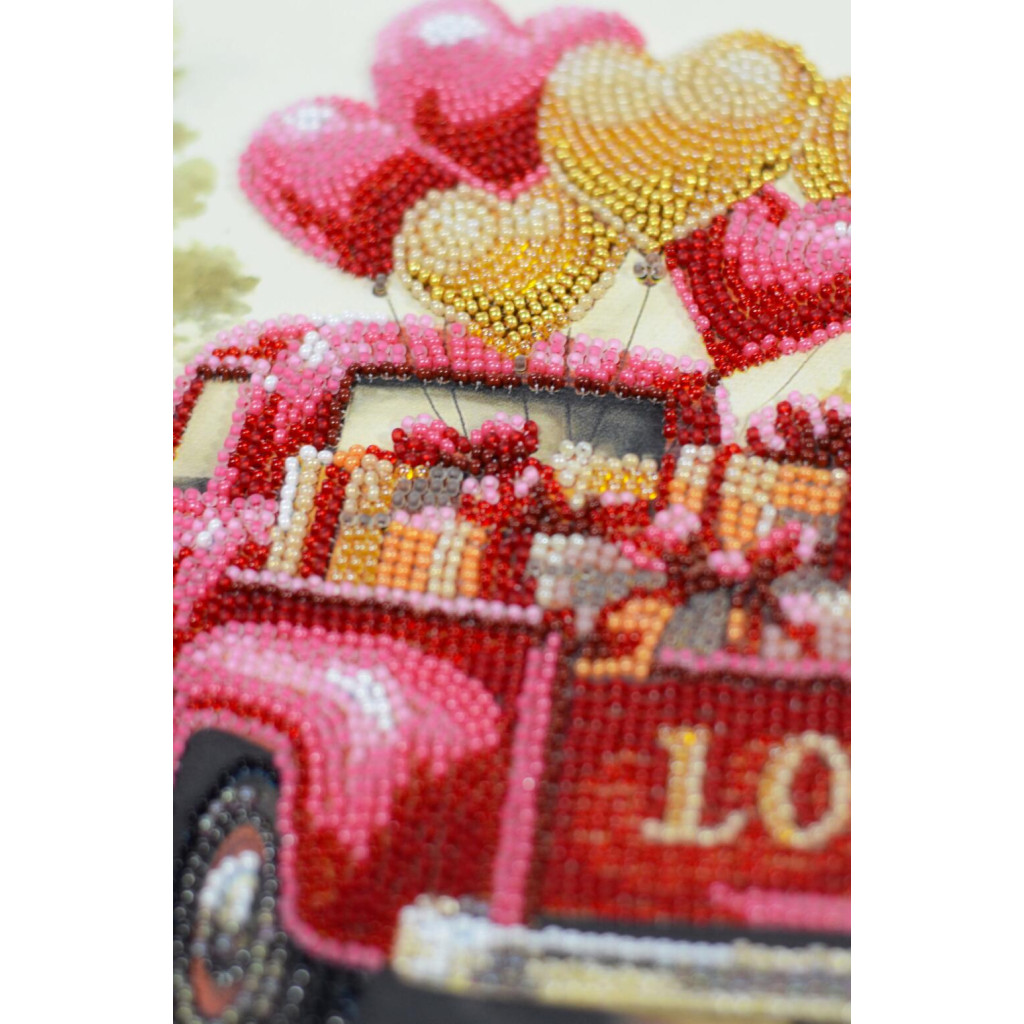 Набор-меди для вышивки бисером на натуральном художественном холсте "Дари любовь", AMB-132 1