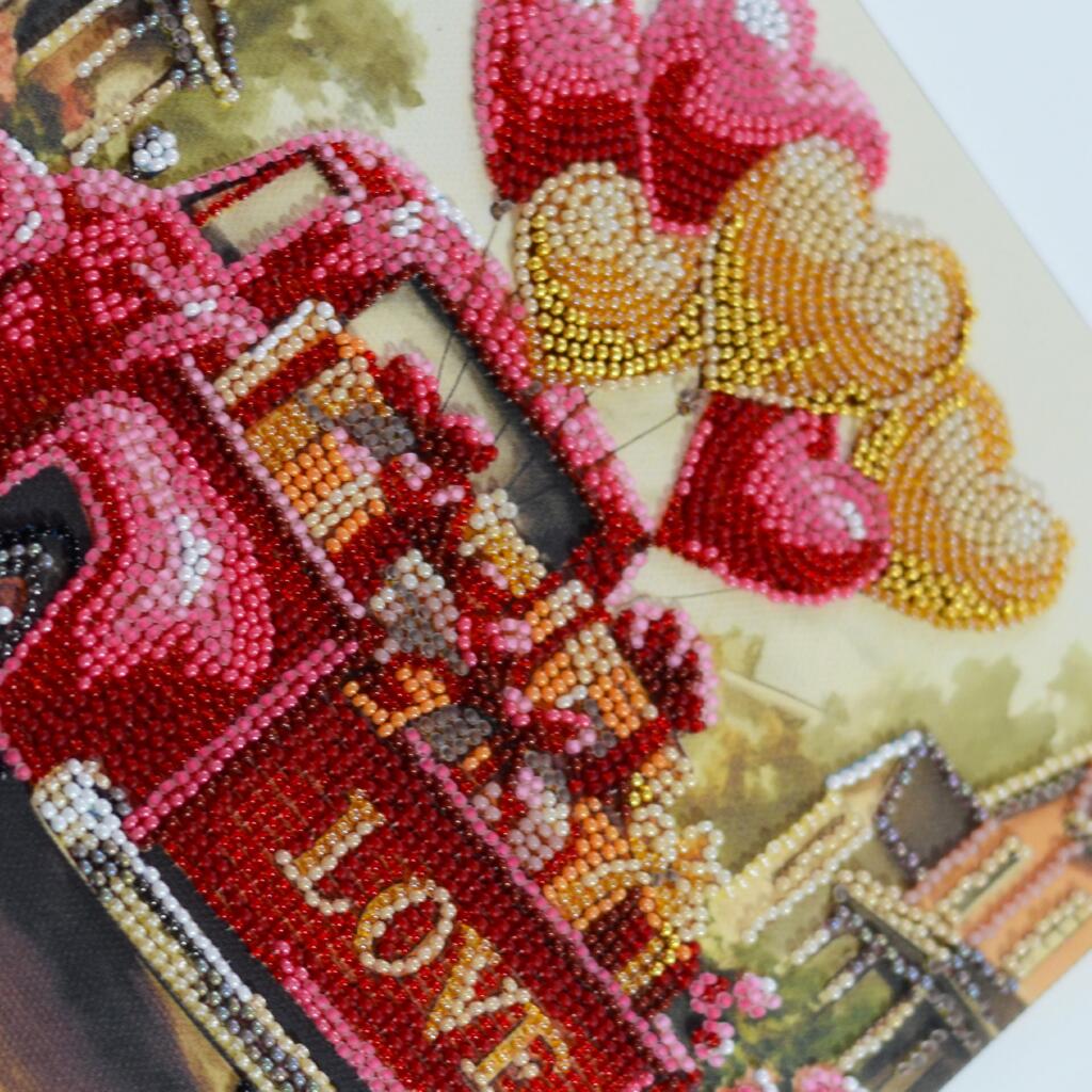 Набор-меди для вышивки бисером на натуральном художественном холсте "Дари любовь", AMB-132 2