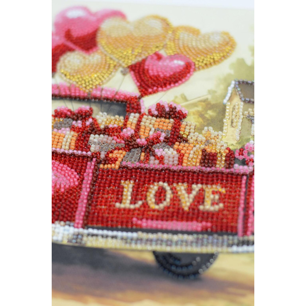 Набор-меди для вышивки бисером на натуральном художественном холсте "Дари любовь", AMB-132 3