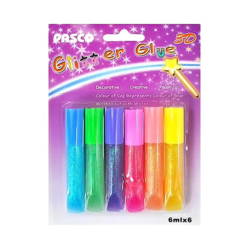 Клей із блискітками 6мл на блістері 6шт F-003-1