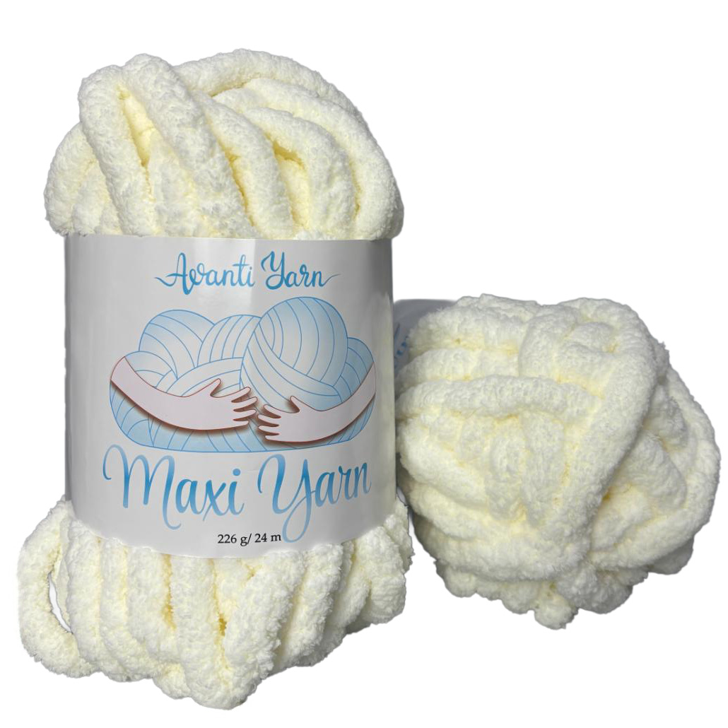 Пряжа мікрополіестер 02 Молоко, 24 м, TM "Avanti Yarn Maxi"