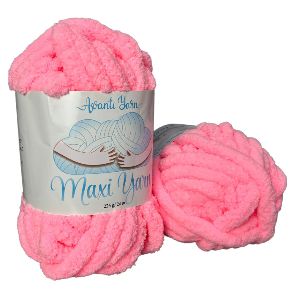 Пряжа мікрополіестер 04 Яскраво- рожевий, 24 м, TM "Avanti Yarn Maxi"