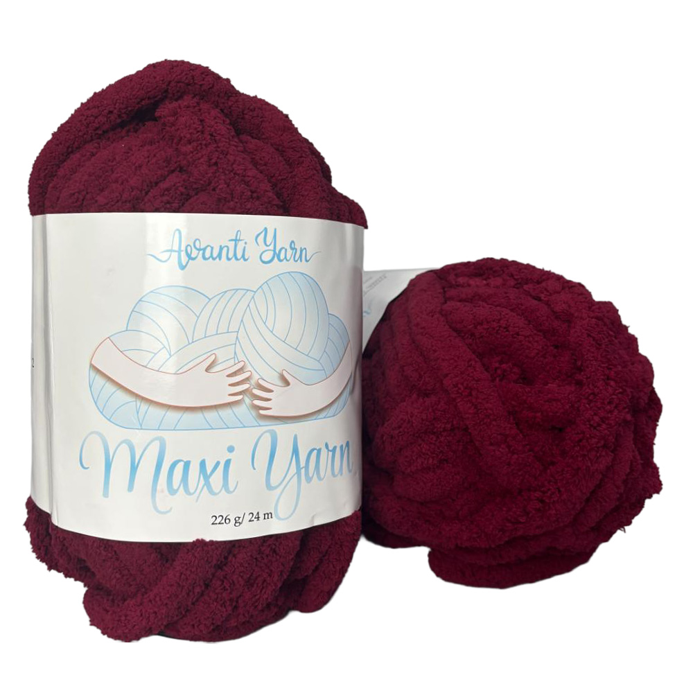 Пряжа мікрополіестер 22 Бордо, 24 м, TM "Avanti Yarn Maxi"