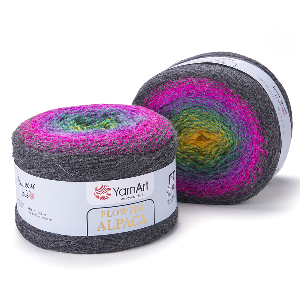 Пряжа YarnArt Flowers Alpaca, шерсть  альпака 20%  акрил 80%, 250 г, 940 м, разноцветная 423