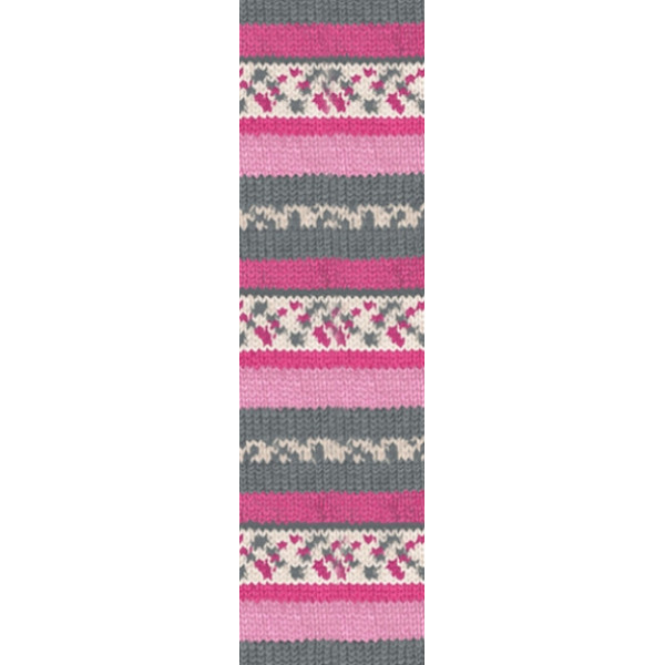 Пряжа шкарпеткова 75% вовна, 25% поліамід, 100 г, 420 м, 7707 Світло-сірий+рожевий, ТМ Alize 1