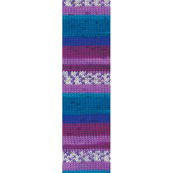 Пряжа шкарпеткова 75% вовна, 25% поліамід, 100 г, 420 м, 4412 Бірюза+марганець, ТМ Alize 1