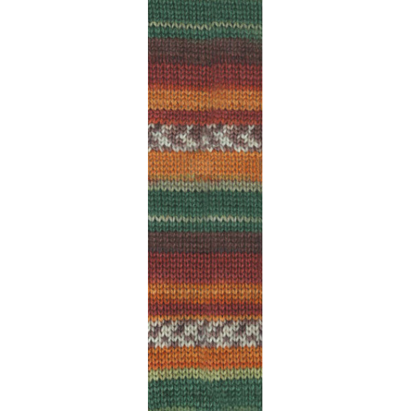 Пряжа шкарпеткова 75% вовна, 25% поліамід, 100 г, 420 м, 4447 Коричнево-зелений меланж, ТМ Alize 1