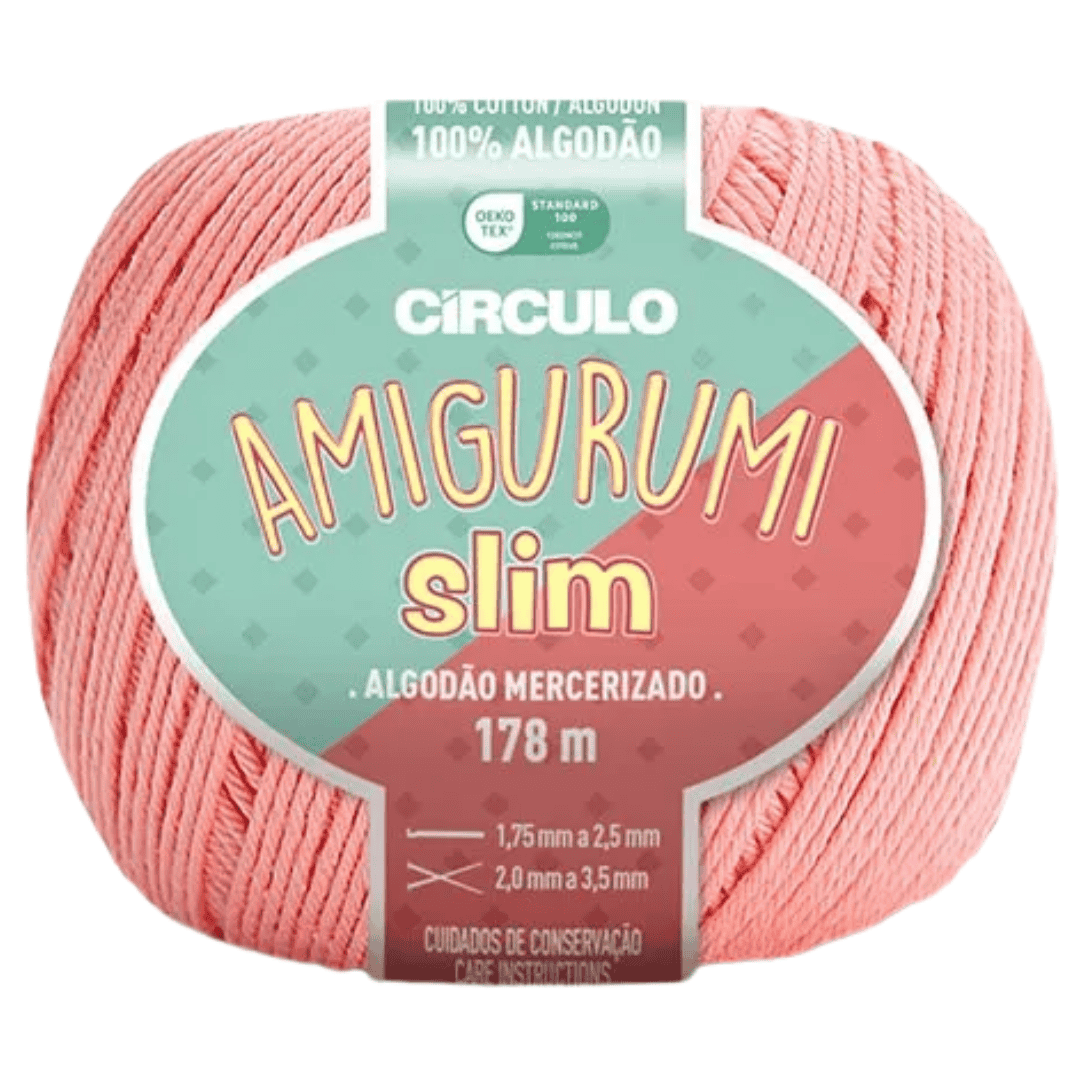 Пряжа 4092 Світло-Рожевий (100% бавовна ,70 г, 178 м, 6 мот. в уп), ТМ "Amigurumi Slim"