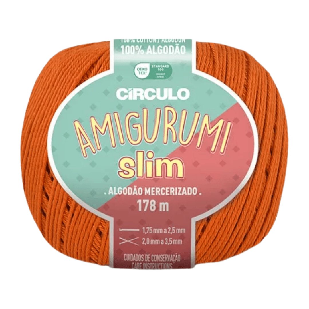 Пряжа 4445 Жовтогарячий (100% бавовна ,70 г, 178 м, 6 мот. в уп), ТМ "Amigurumi Slim" 1