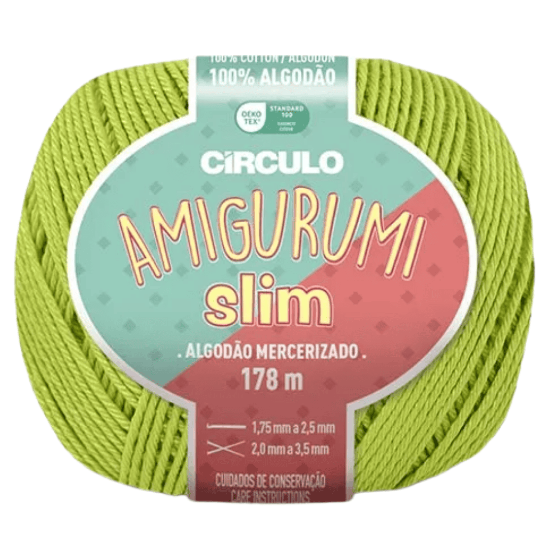 Пряжа 5806 Салатовий (100% бавовна ,70 г, 178 м, 6 мот. в уп), ТМ "Amigurumi Slim"