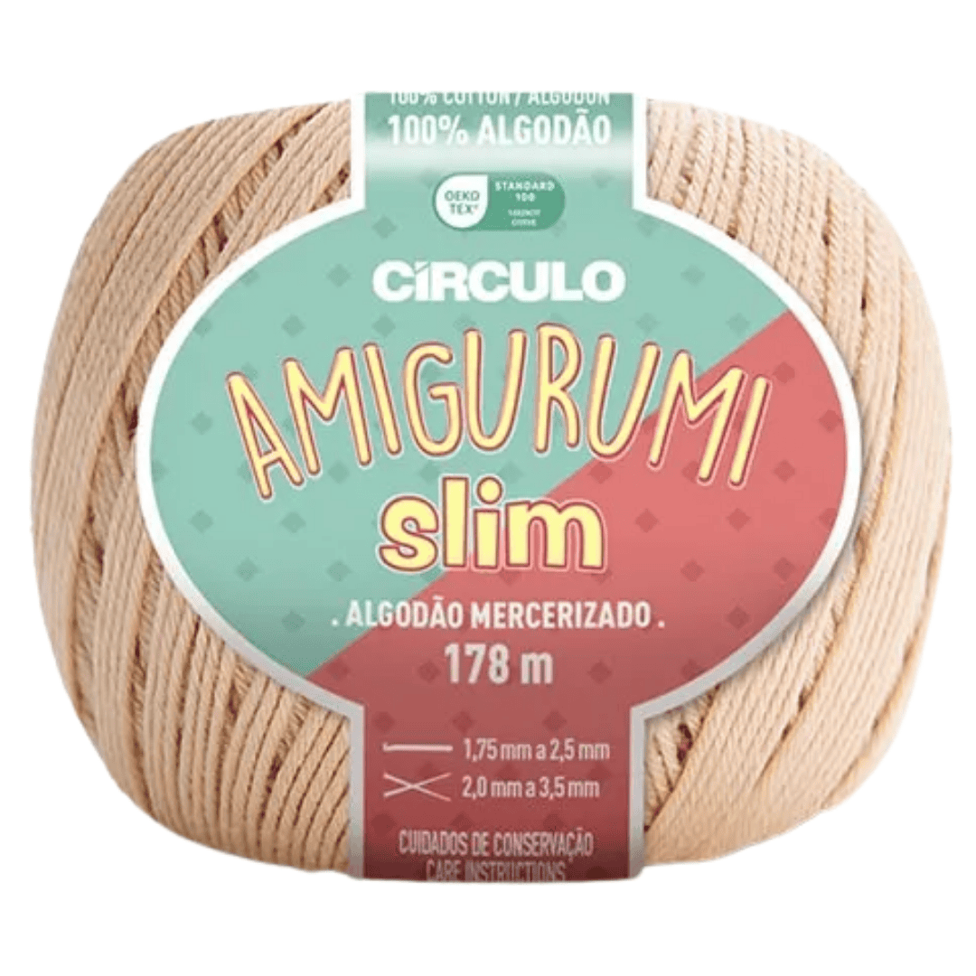 Пряжа 7564 Персиковий (100% бавовна ,70 г, 178 м, 6 мот. в уп), ТМ "Amigurumi Slim"