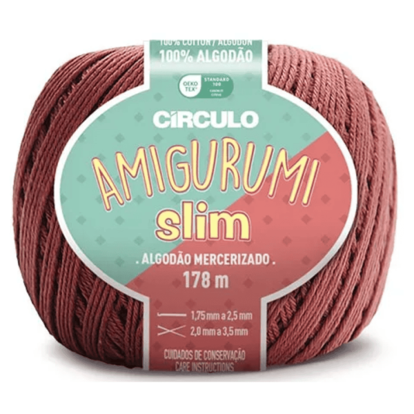 Пряжа 7567 Мідний (100% бавовна ,70 г, 178 м, 6 мот. в уп), ТМ "Amigurumi Slim"