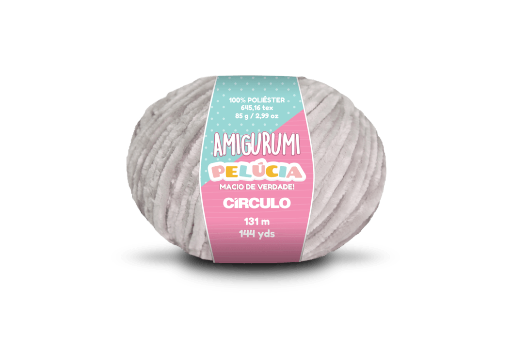 Пряжа 8008 Світло-сірий (100% поліестер, 85 гр. 131 м. 6 мот. в уп), ТМ "Amigurumi Pelucia"