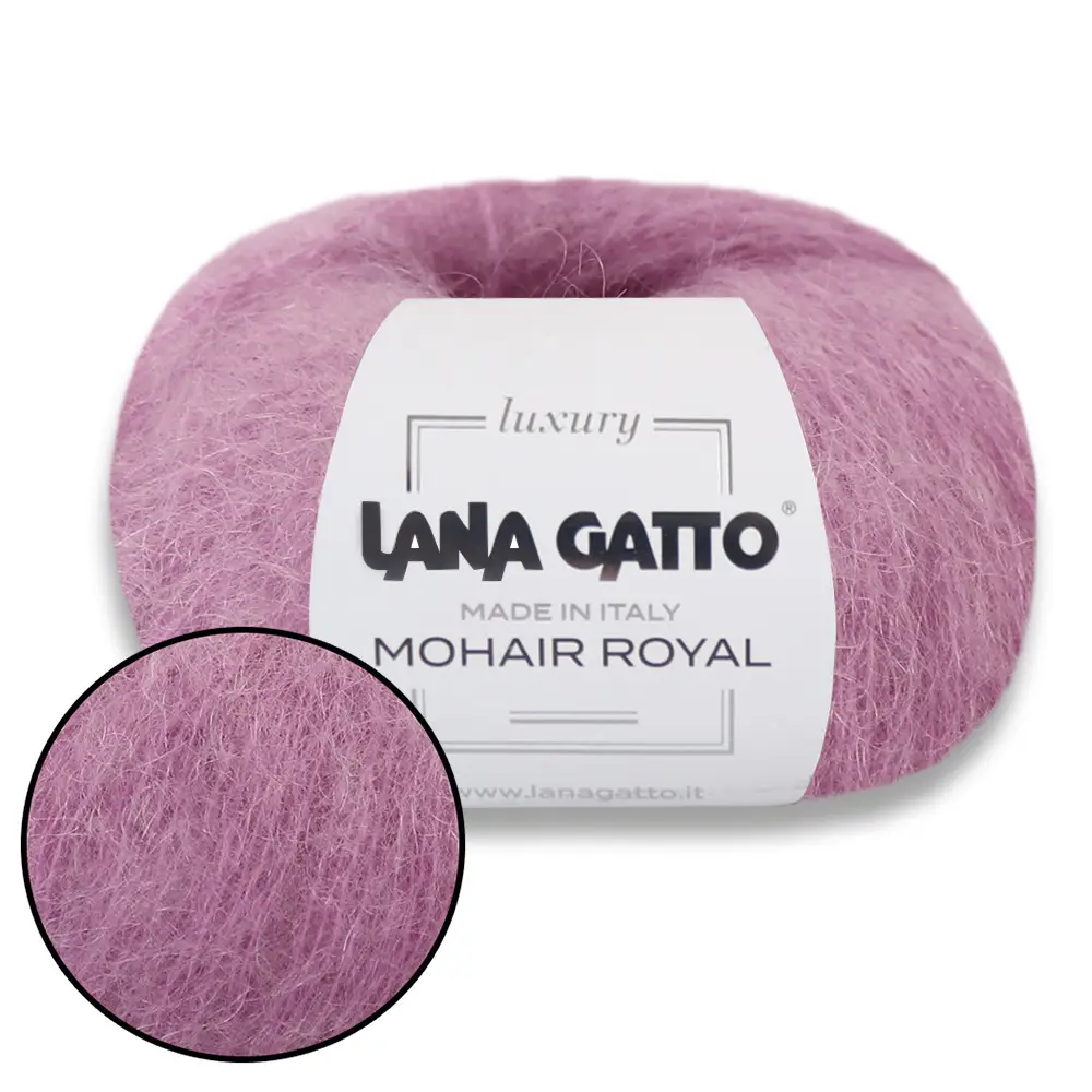Пряжа Mohair Royal/Мохер Роял, бледная фуксия 7259, Lana Gatto