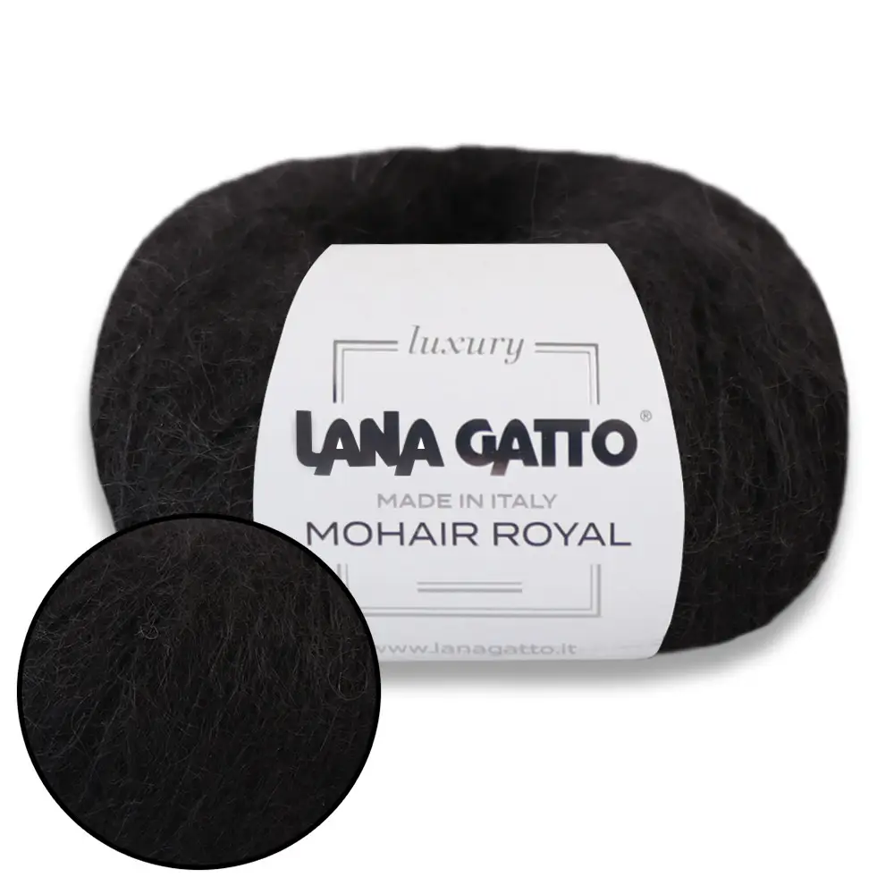 Пряжа Mohair Royal/Мохер Роял, черный 5000, Lana Gatto