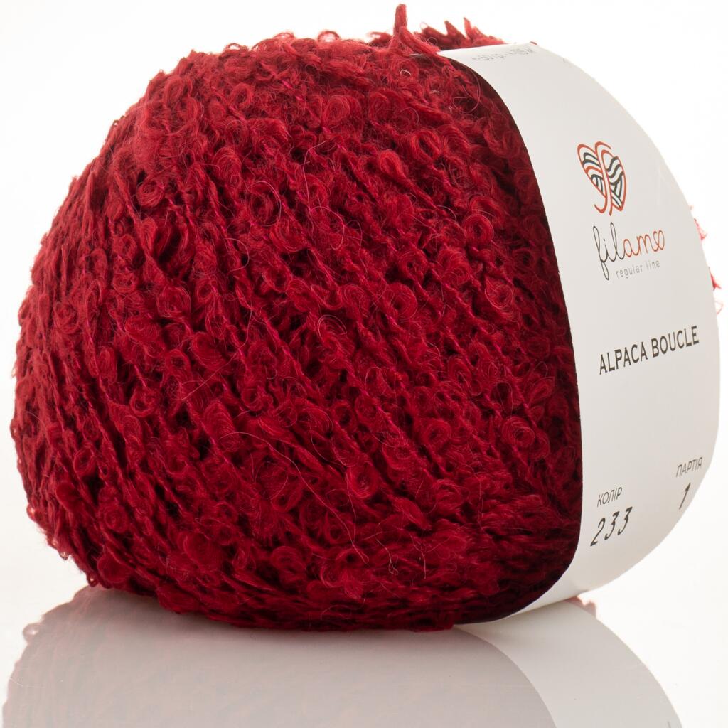 Пряжа букле 233 Бордо, ТМ filamo - Alpaca Boucle