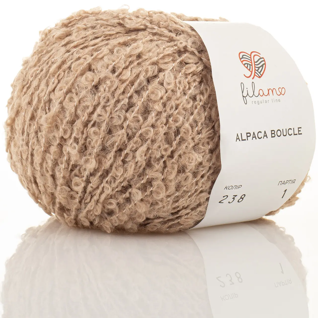 Пряжа букле 238 Беж, ТМ filamo - Alpaca Boucle