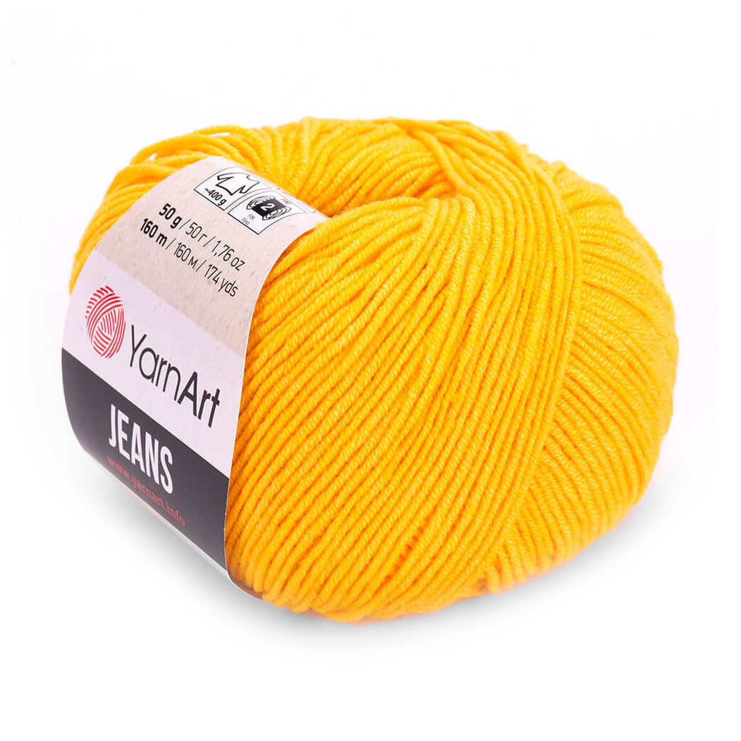 Пряжа напівбавовна 35 Жовтий, ТМ Yarn Art - Jeans