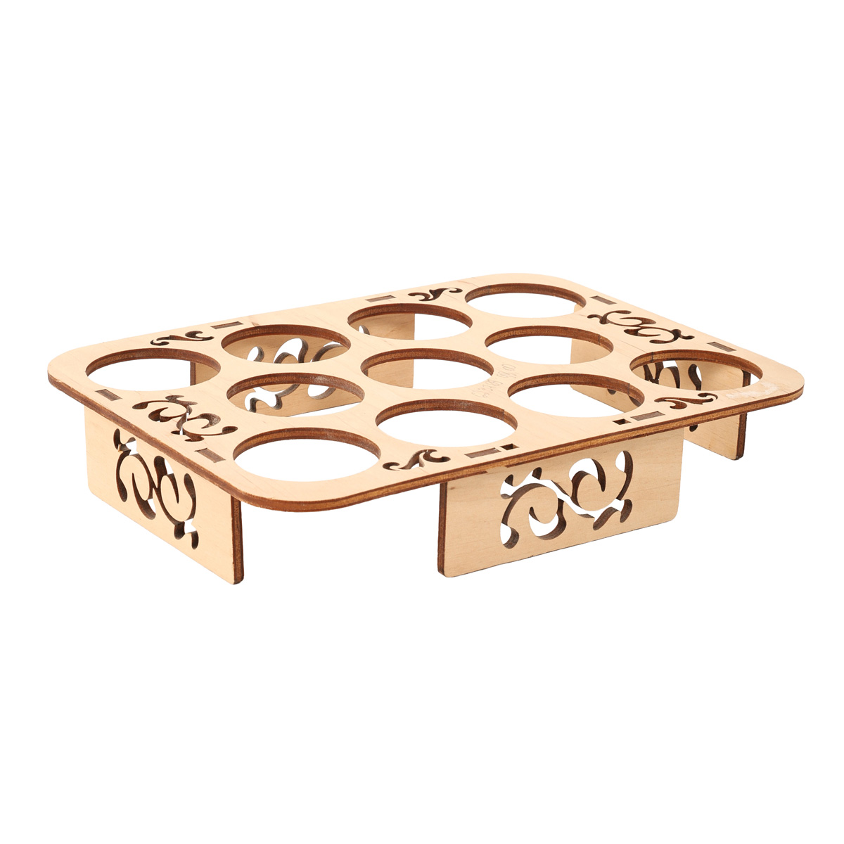 Заготовка деревянная Подставка под 11 яиц, 18,5*14*3,5 см, ПР-П30