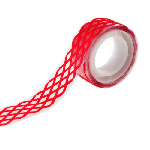 Стрічка фігурна "Вуаль" оксамитова, червона, 1,5 м, 742371 1