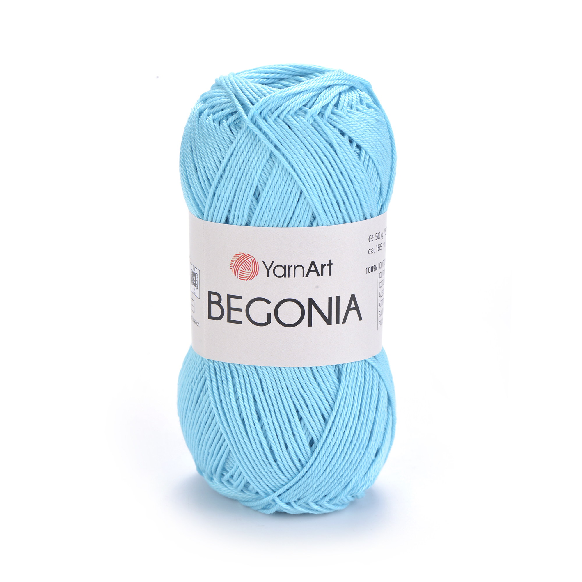 Пряжа 100% мерсеризированный хлопок, 5353 Голубой, 169 м,TM YarnArt Begonia