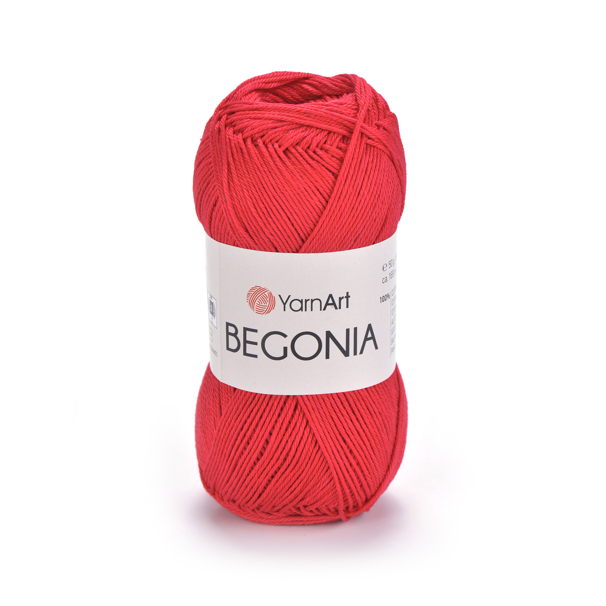 Пряжа 100% мерсеризированный хлопок, 6328 Красный, 169 м,TM YarnArt Begonia