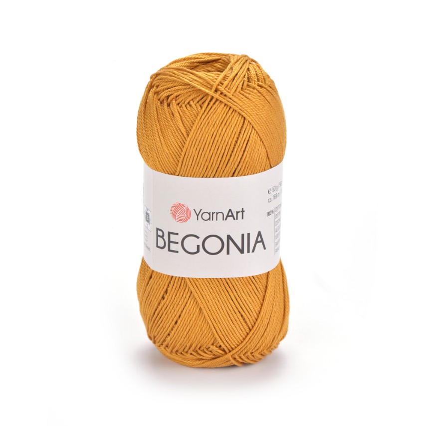 Пряжа 100% хлопок мерсеризованній, 6340 Горчичный, 169 м,TM YarnArt Begonia