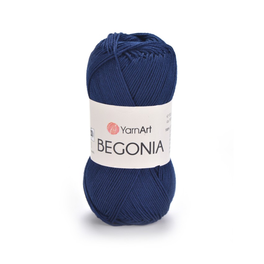 Пряжа 100% хлопок мерсеризованный, 0066 Темно-синий, 169 м,TM YarnArt Begonia