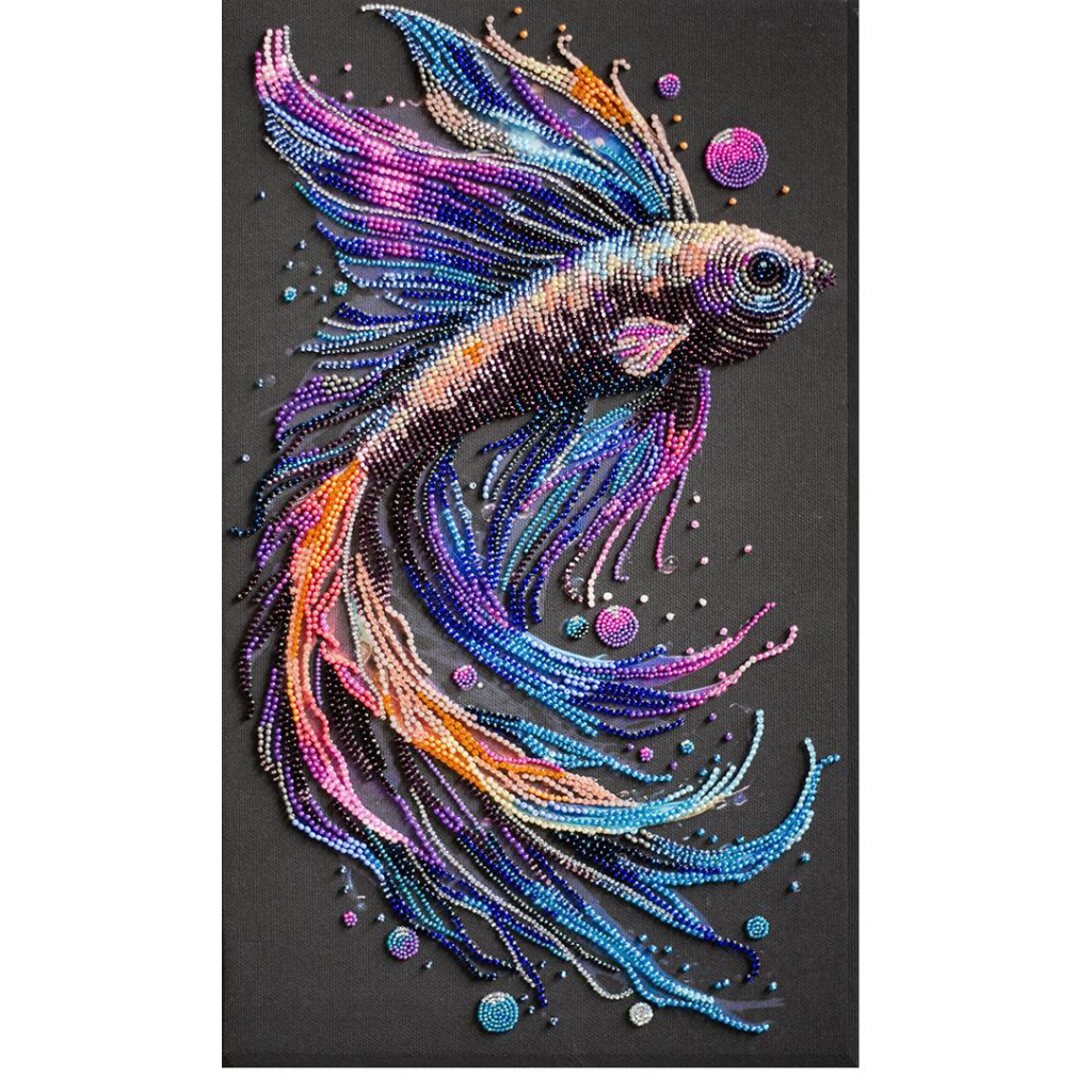 Набор для вышивки бисером на натуральном художественном холсте "Красочные волны".