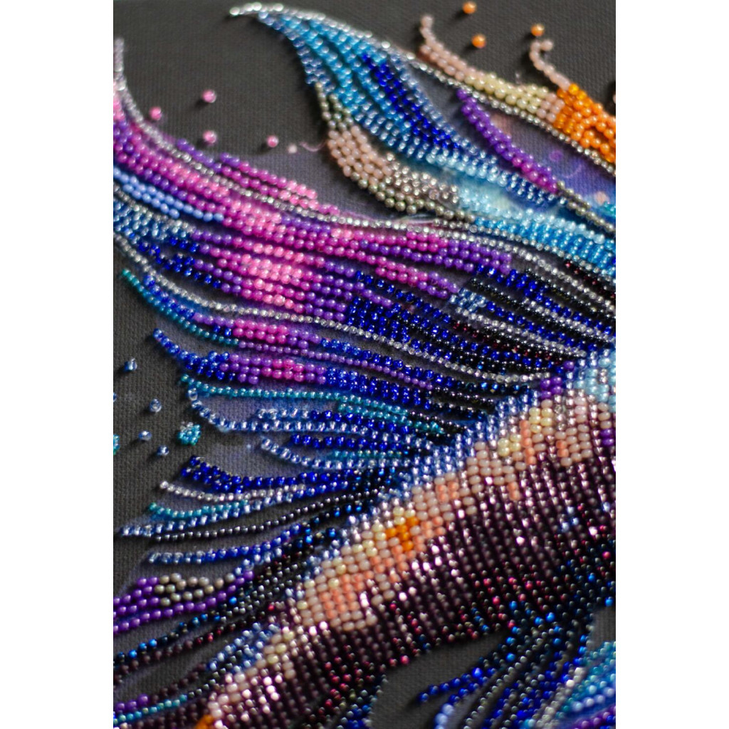 Набор для вышивки бисером на натуральном художественном холсте "Красочные волны". 2