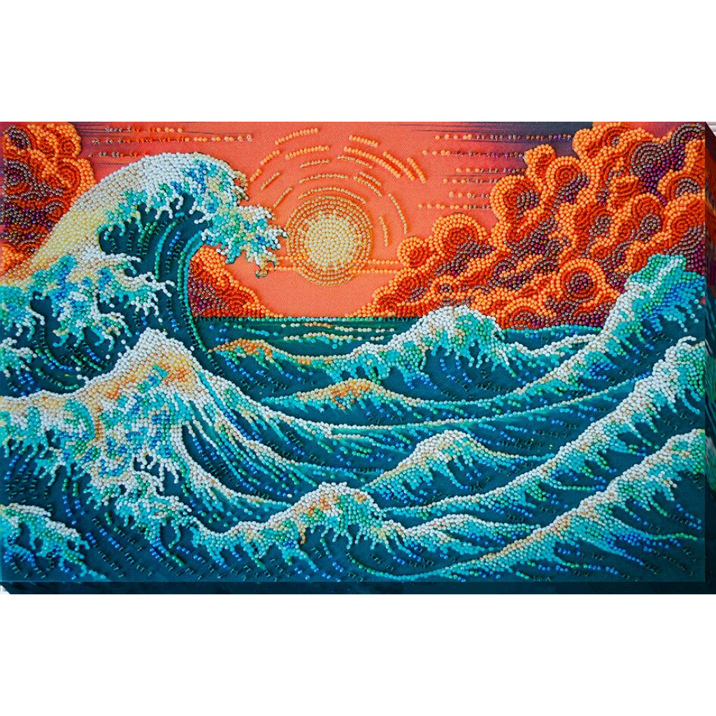 Набор для вышивки бисером на натуральном художественном холсте "Море волнуется…", AB-953