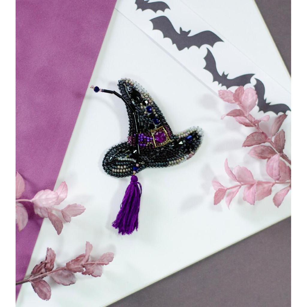 Набор для вышивки бисером украшения на натуральном художественном холсте "Колдовские дела", AD-243