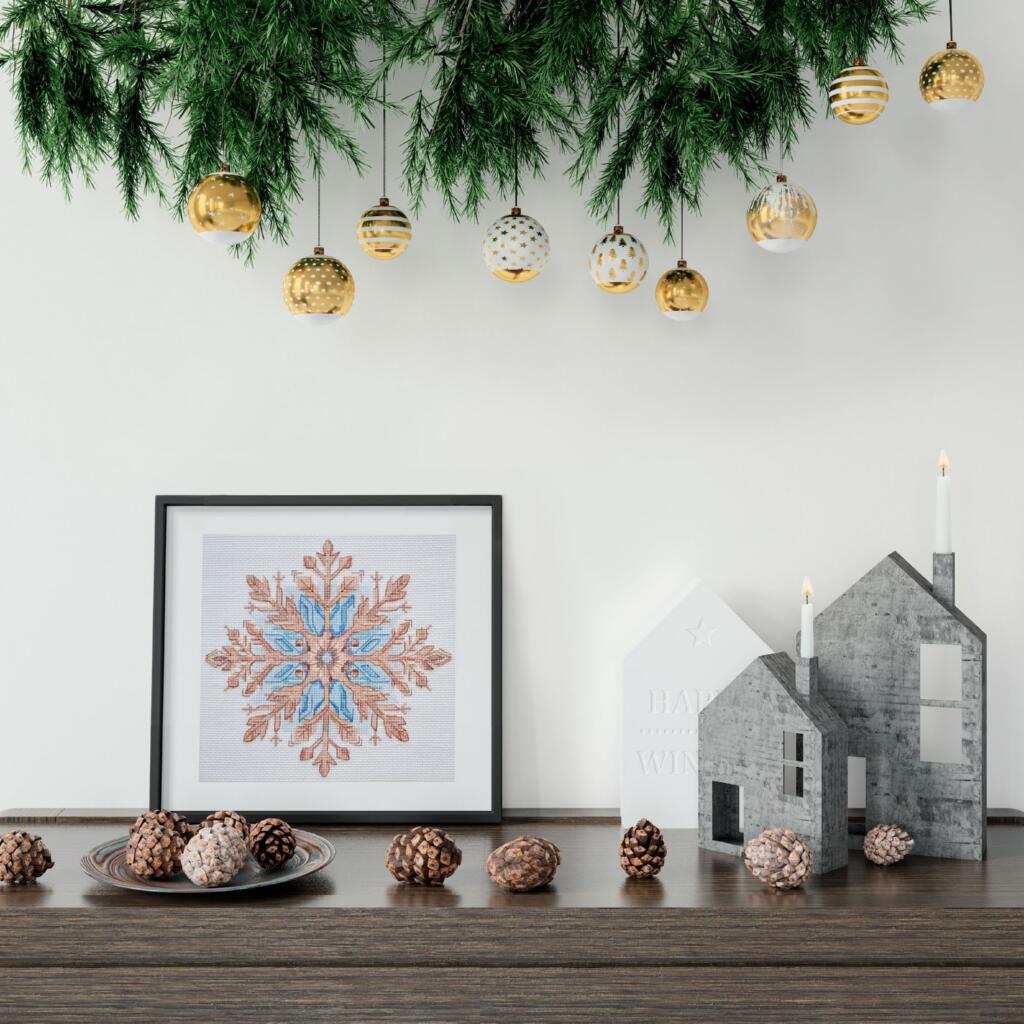 Набор для вышивания крестиком "Холодный узор", AH-249 6