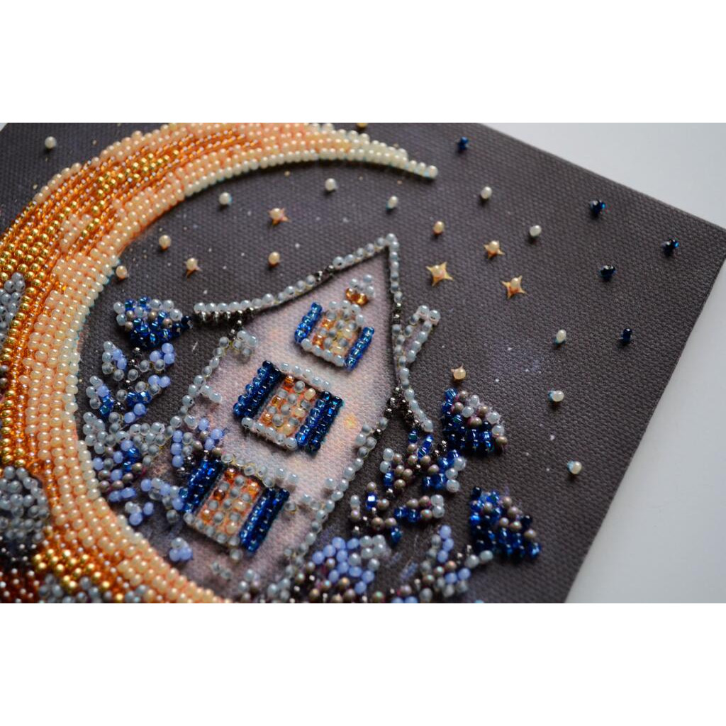 Набор-мини для вышивания бисером на натуральном холсте "Магия ночного неба", AM-257 2