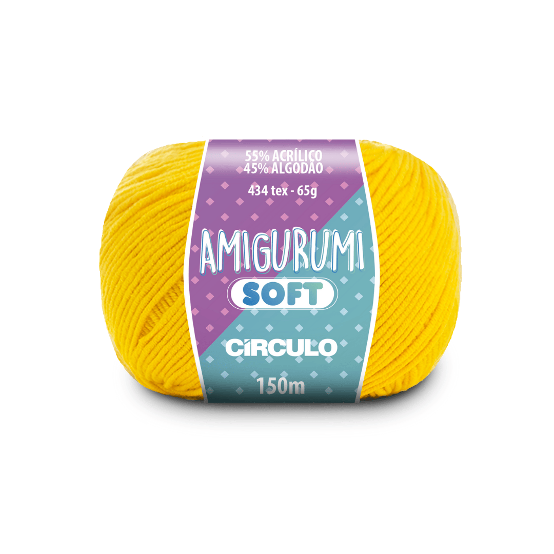 Пряжа 1798 Жовтий (55% акрил, 45% бавовна, 65 гр. 150 м. 6 мот. в уп), ТМ "Amigurumi Soft"