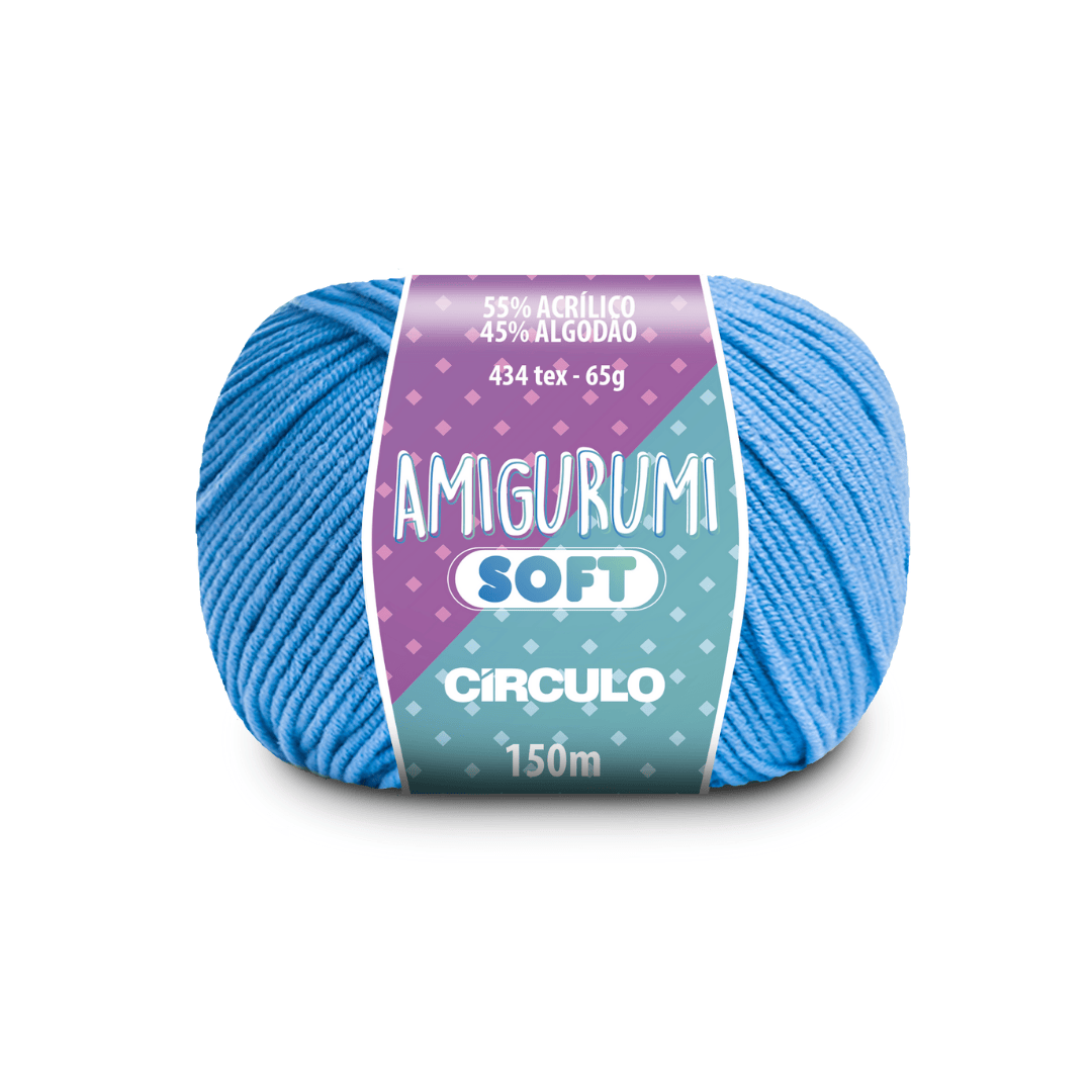 Пряжа 2137 Блакитний (55% акрил, 45% бавовна, 65 гр. 150 м. 6 мот. в уп), ТМ "Amigurumi Soft"