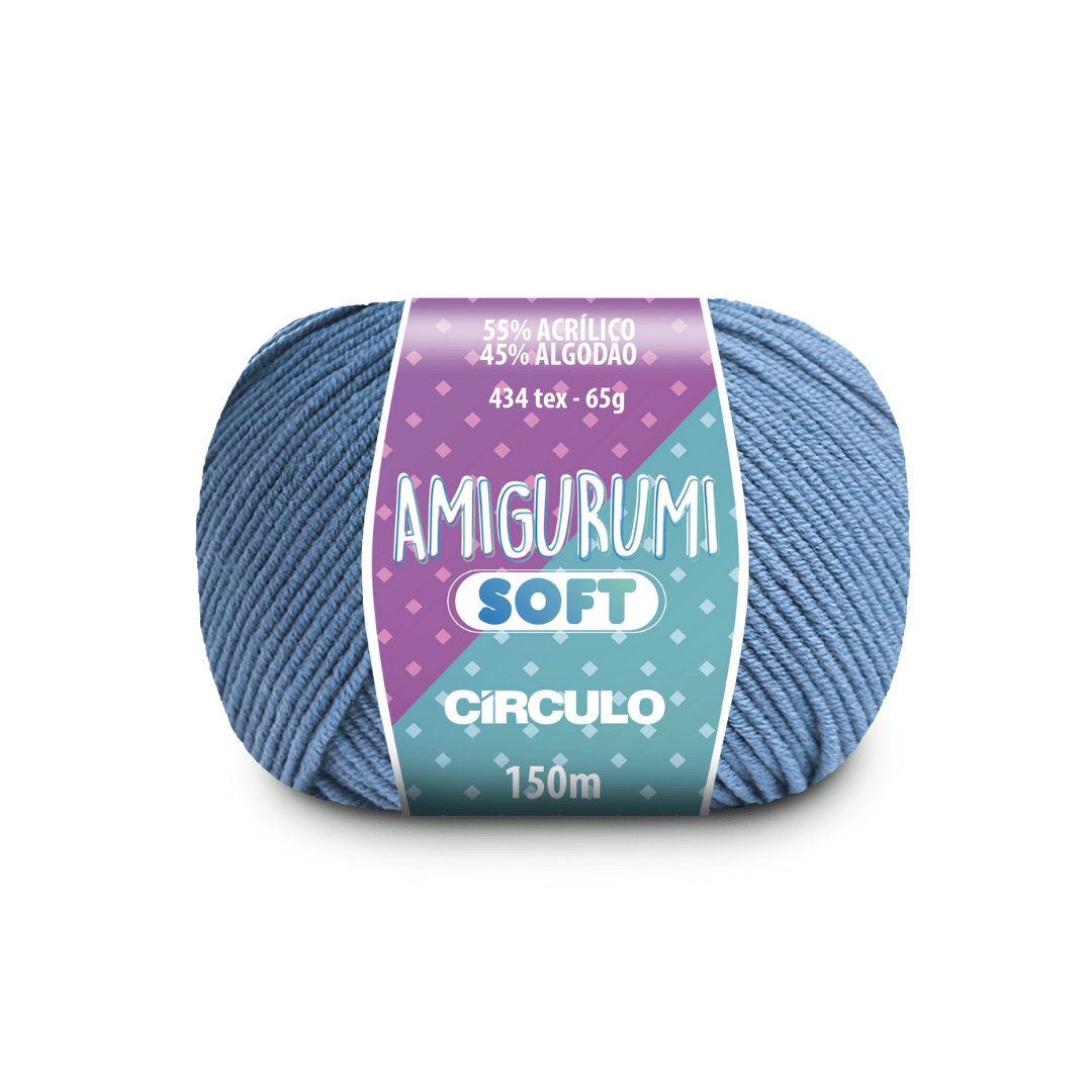 Пряжа 2236 Темно-блакитний (55% акрил, 45% бавовна, 65 гр. 150 м. 6 мот. в уп), ТМ "Amigurumi Soft"