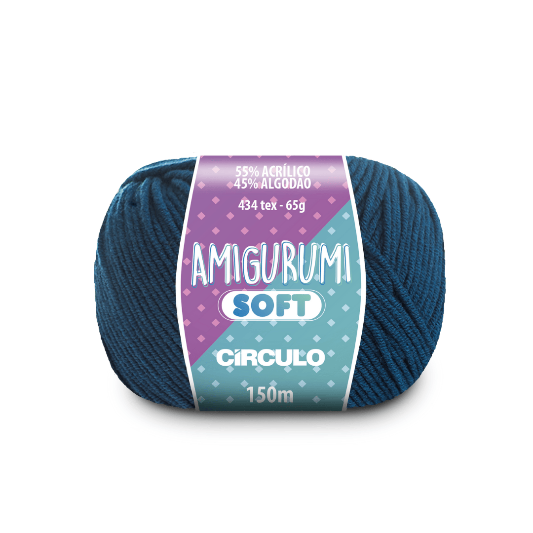 Пряжа 2790 Темно-синій (55% акрил, 45% бавовна, 65 гр. 150 м. 6 мот. в уп), ТМ "Amigurumi Soft"