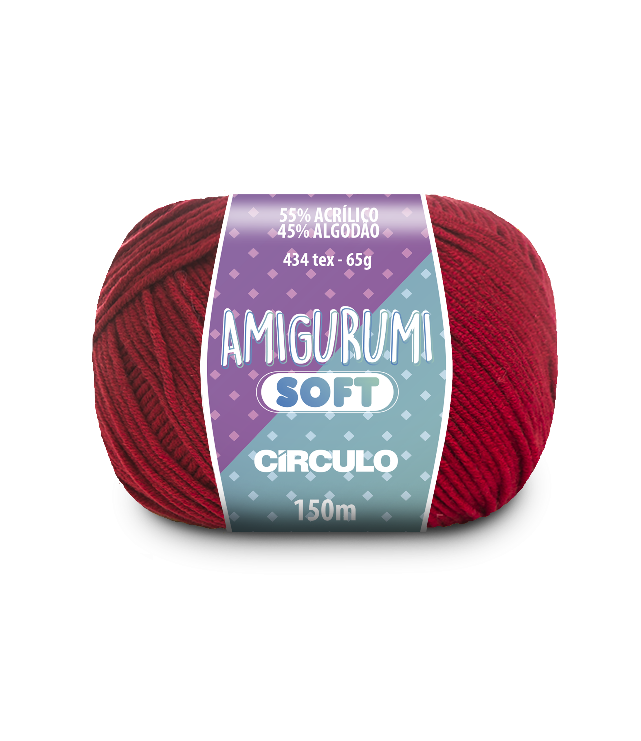 Пряжа 3635 Бордовий (55% акрил, 45% бавовна, 65 гр. 150 м. 6 мот. в уп), ТМ "Amigurumi Soft"