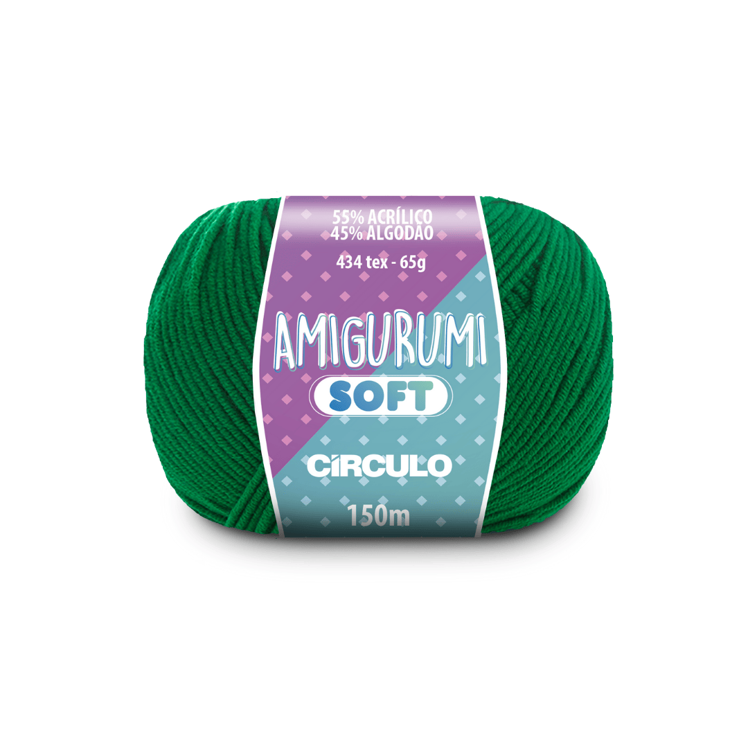 Пряжа 5767 Зелений (55% акрил, 45% бавовна, 65 гр. 150 м. 6 мот. в уп), ТМ "Amigurumi Soft"