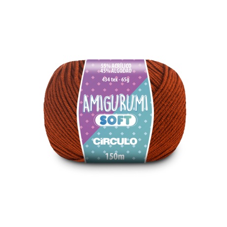Пряжа 7529 Коричневий (55% акрил, 45% бавовна, 65 гр. 150 м. 6 мот. в уп), ТМ "Amigurumi Soft"